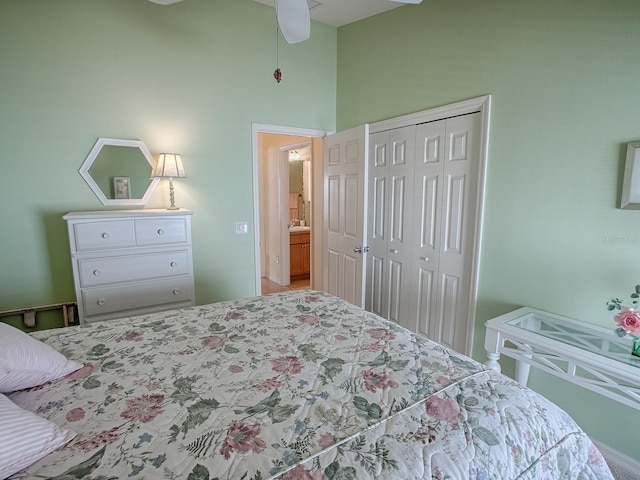 bedroom featuring a closet