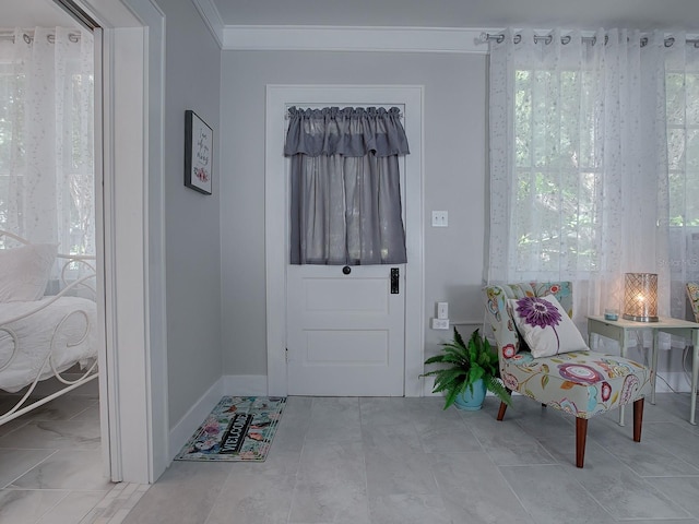 entrance foyer with ornamental molding