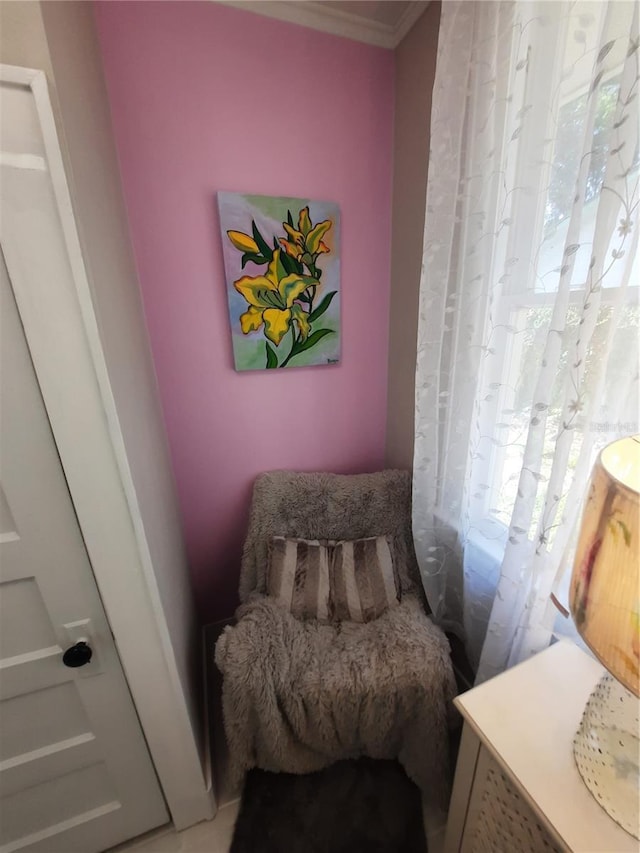 bedroom with ornamental molding