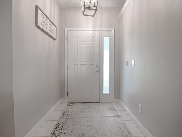 view of tiled foyer entrance