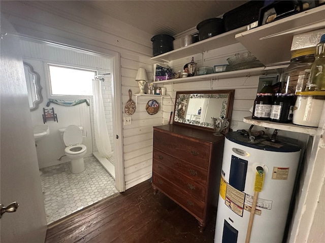 interior space featuring electric water heater