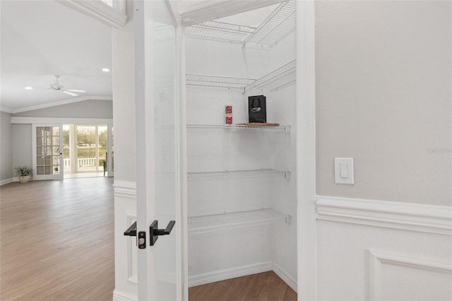 pantry with french doors