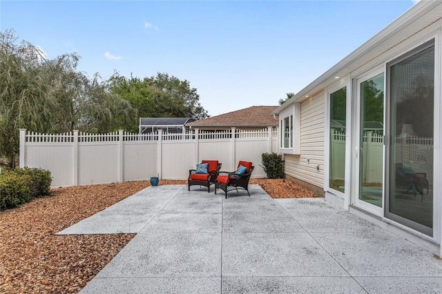 view of patio / terrace with a fenced backyard