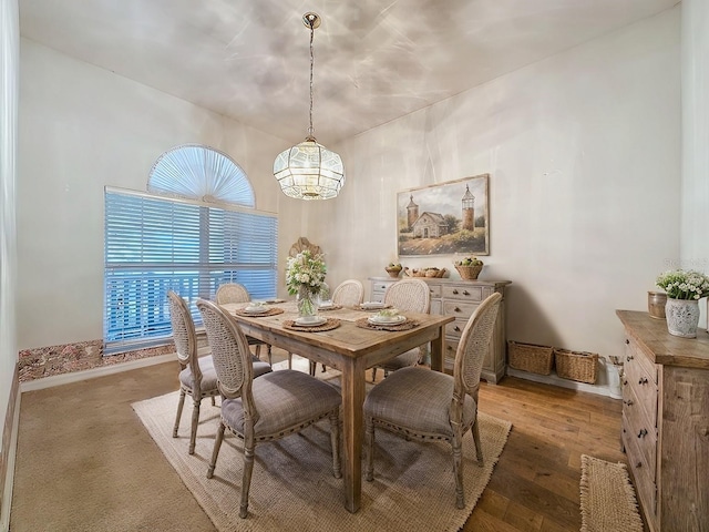 dining area featuring wood-type flooring