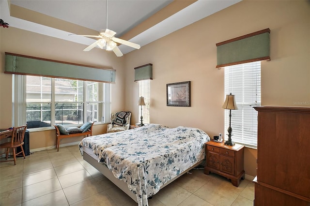 view of tiled bedroom