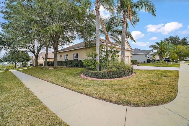 view of property exterior with a yard