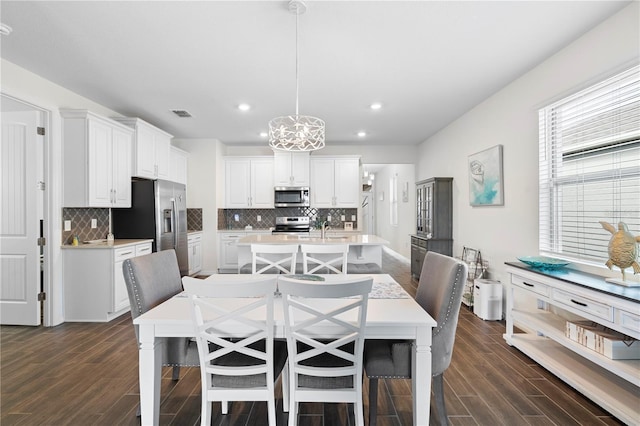 dining area with sink