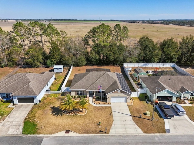 bird's eye view featuring a rural view