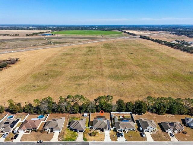 drone / aerial view with a rural view