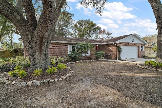 single story home featuring a garage