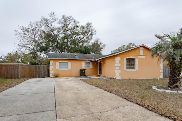 view of single story home