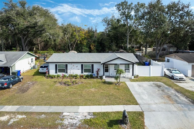 view of front of home featuring a porch and a front lawn