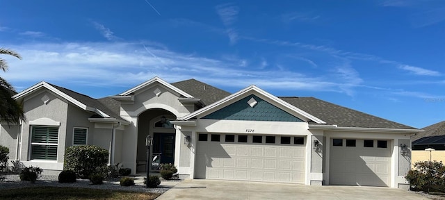 view of front of house with a garage