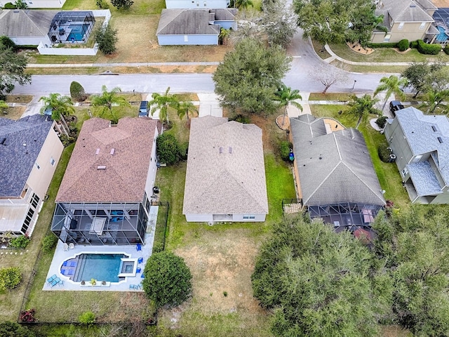 bird's eye view with a residential view