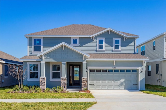 craftsman-style house featuring a garage