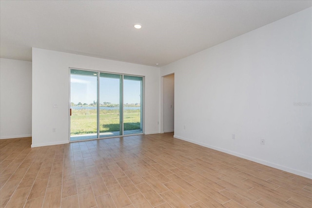 empty room featuring light wood-type flooring