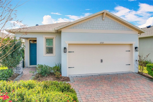 view of front of house with a garage