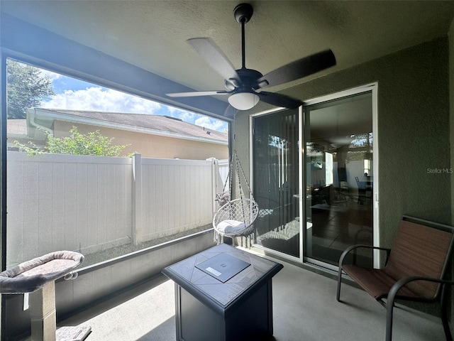 view of patio / terrace with ceiling fan