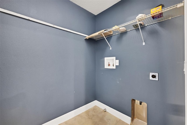 laundry room with washer hookup, tile patterned flooring, and electric dryer hookup