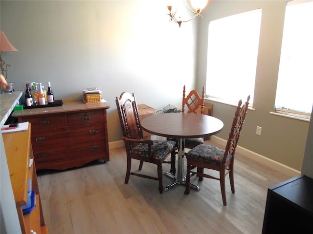 dining room featuring light hardwood / wood-style flooring