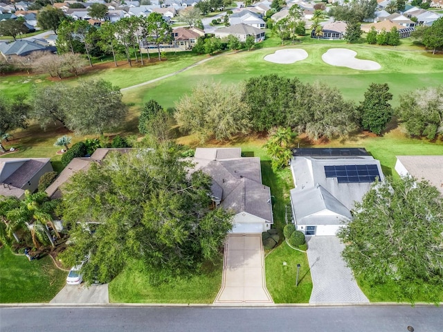 aerial view with a residential view and golf course view