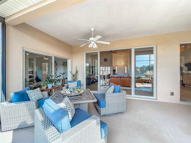 view of patio / terrace with an outdoor hangout area and ceiling fan