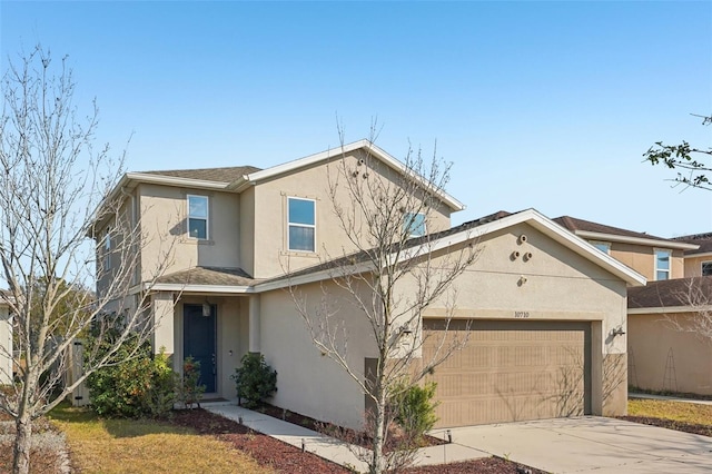 front facade with a garage