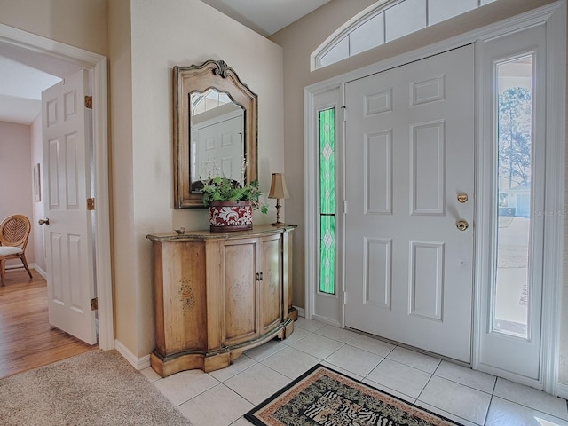 view of tiled entrance foyer