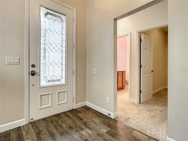 foyer entrance featuring hardwood / wood-style flooring