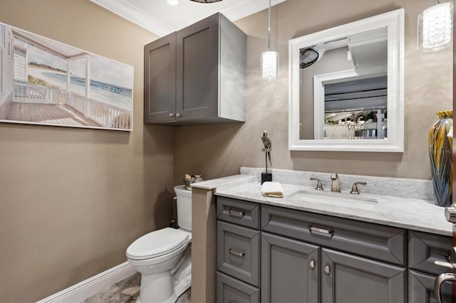4515 Biggs Pl, The Villages, FL 32163 - bathroom with baseboards, vanity, and toilet