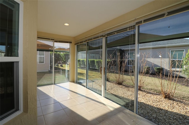 view of unfurnished sunroom