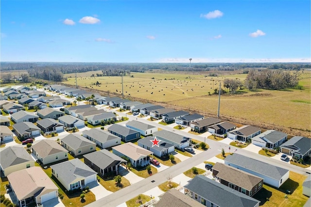 aerial view with a rural view