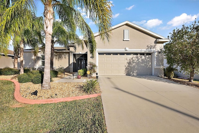 view of front of home with a garage