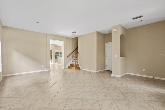 view of tiled spare room