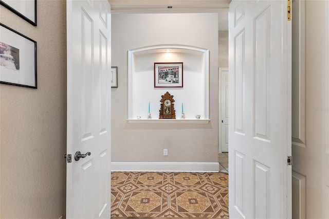 hallway featuring tile patterned flooring