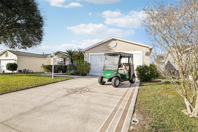 view of front of house featuring a garage and a front yard