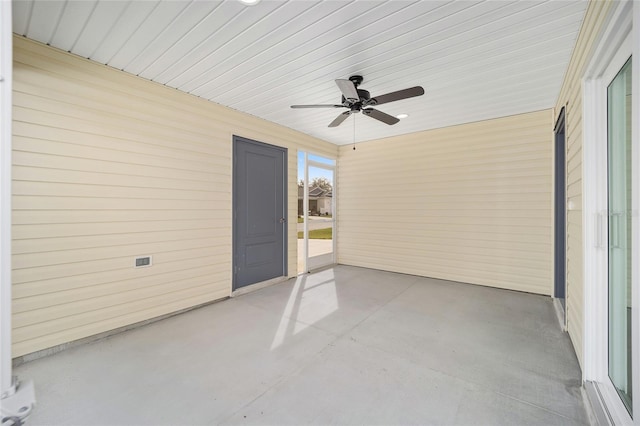 view of patio with ceiling fan