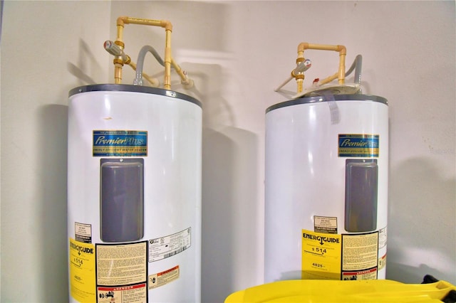 utility room featuring water heater