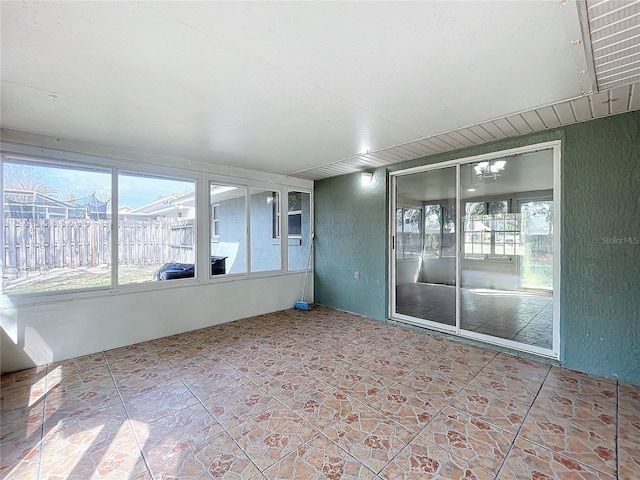 view of unfurnished sunroom