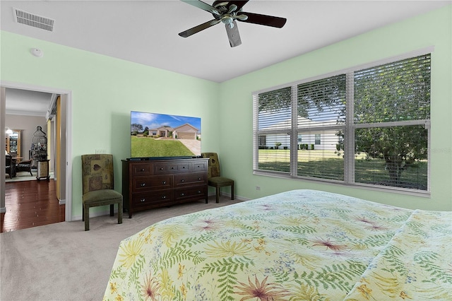 13914 SE 96th Cir, Summerfield, FL 34491 - carpeted bedroom featuring ceiling fan
