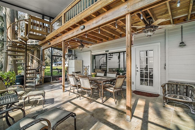 view of patio / terrace with ceiling fan