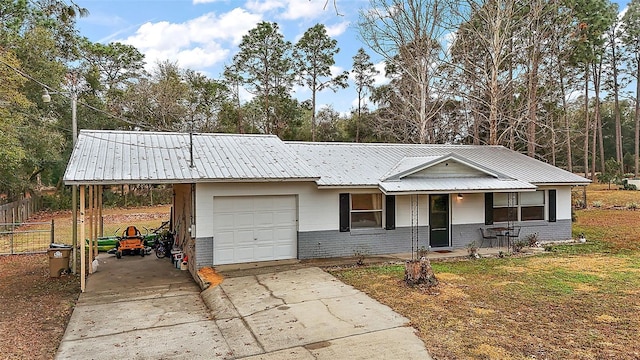 view of front of house featuring a garage and covered porch