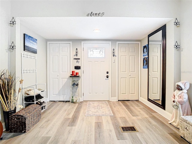 entryway featuring light hardwood / wood-style flooring