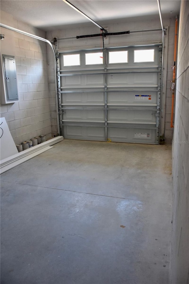 garage with electric panel