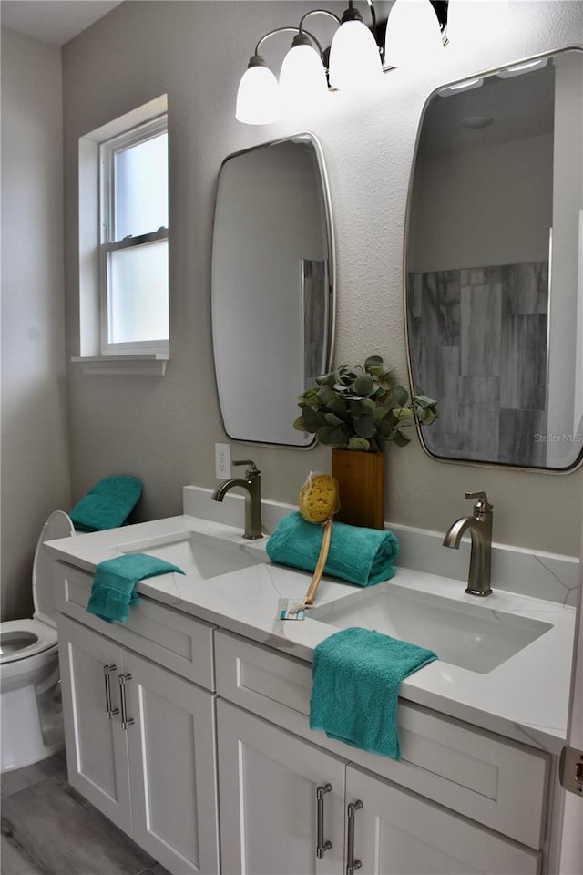 bathroom with vanity and toilet