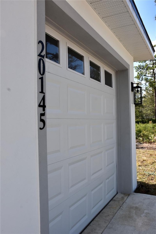 view of garage