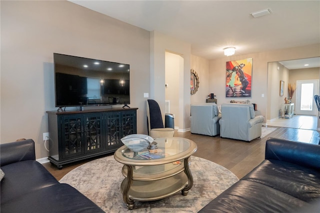 living room featuring hardwood / wood-style floors