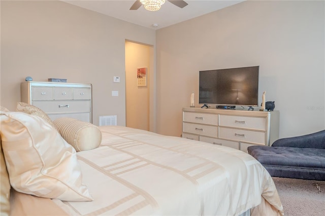 bedroom featuring ceiling fan