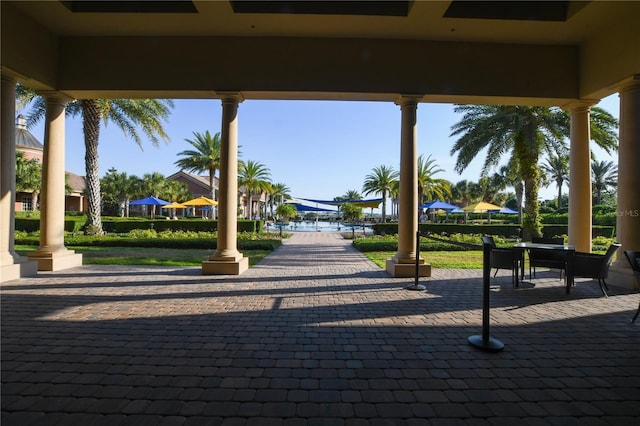 surrounding community featuring a patio