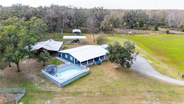 drone / aerial view featuring a rural view